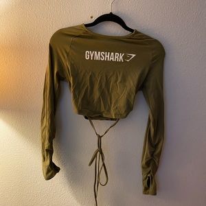 Khaki green gymshark crop top